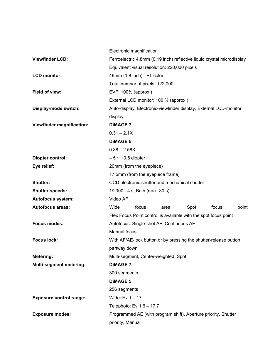 Konica Minolta Maxxum 5 User Manual | Page 2 / 8