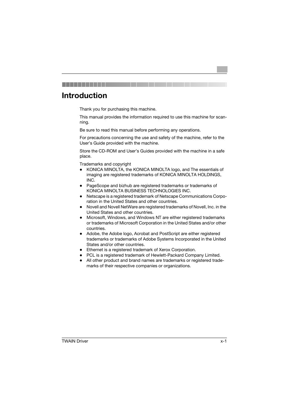 Introduction | Konica Minolta TWIN Driver User Manual | Page 2 / 50