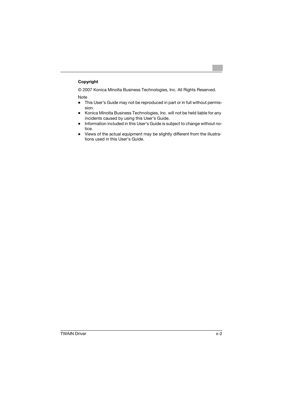 Copyright | Konica Minolta TWIN Driver User Manual | Page 3 / 50