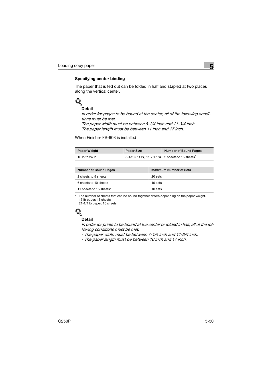 Specifying center binding, Specifying center binding -30 | Konica Minolta C250P User Manual | Page 325 / 498