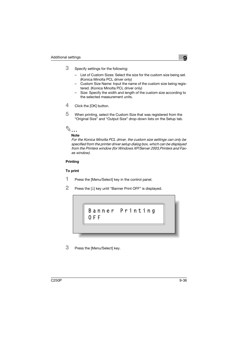 Printing, To print, Printing -36 to print -36 | Konica Minolta C250P User Manual | Page 469 / 498