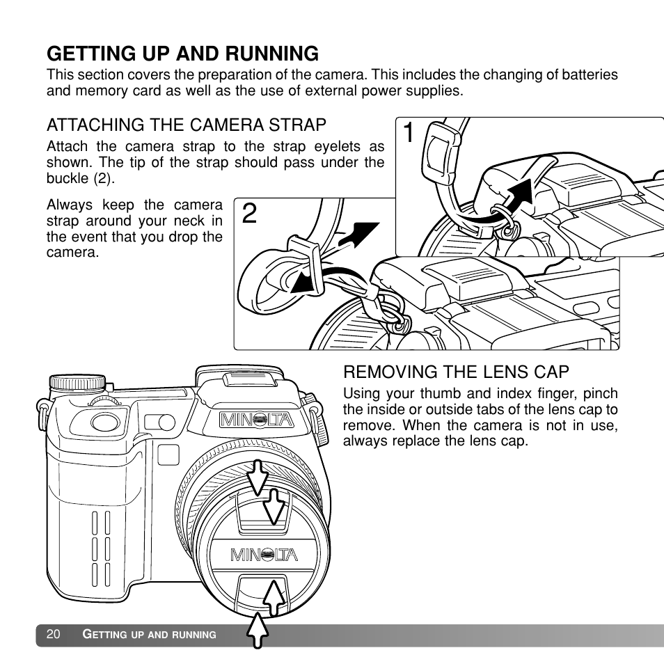 Getting up and running | Konica Minolta Dimage A1 User Manual | Page 20 / 49