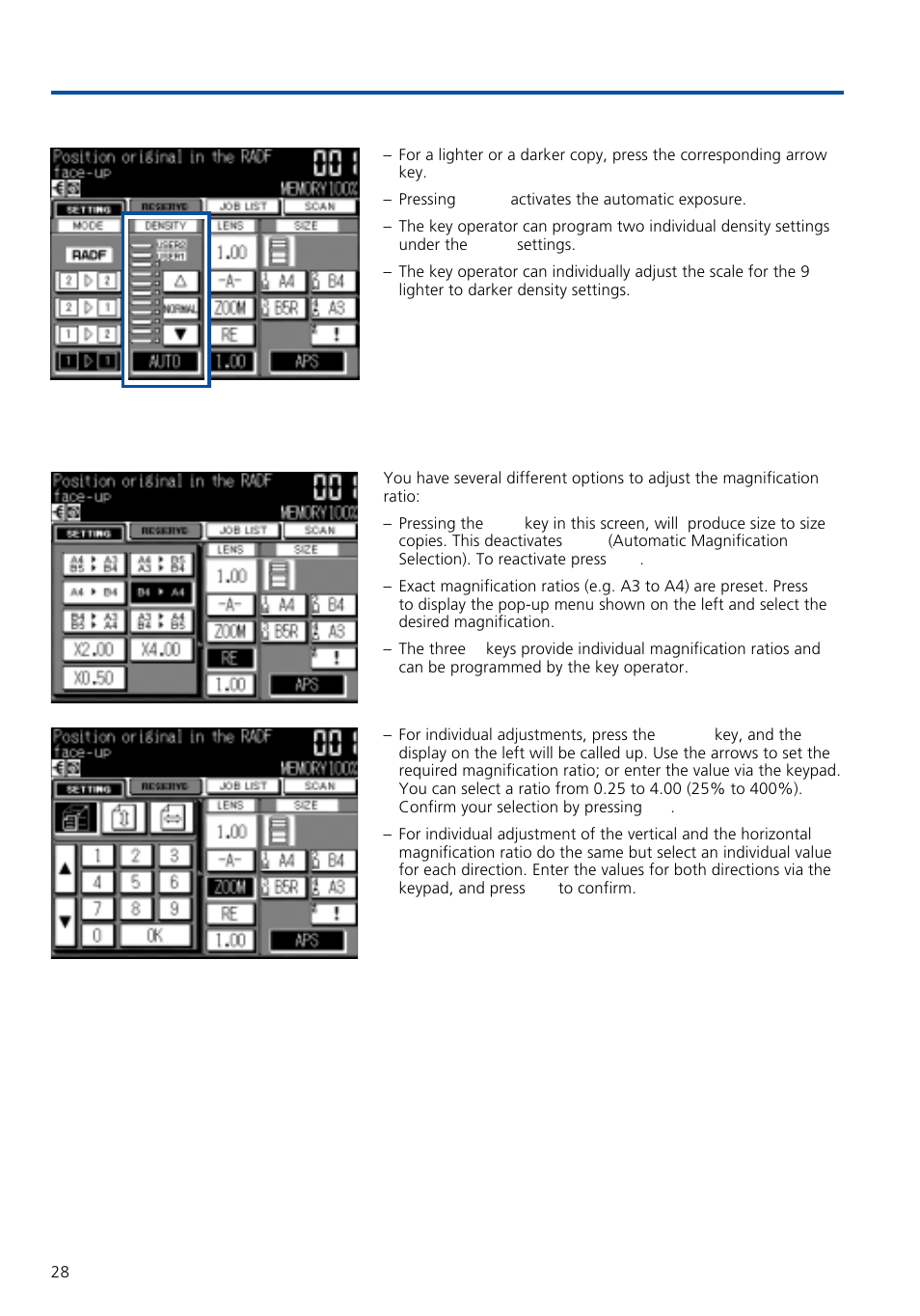 Simple copying, 2 copy density | Konica Minolta 7020 User Manual | Page 28 / 58