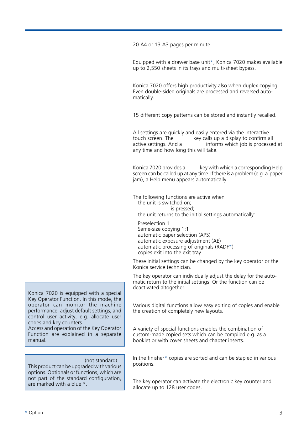 What konica 7020 has to offer | Konica Minolta 7020 User Manual | Page 3 / 58