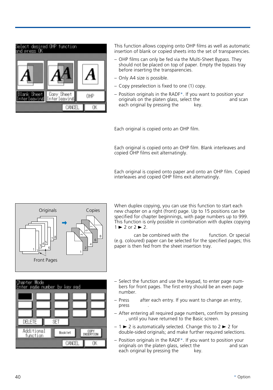 Special functions, 2 ohp function, 3 chapter | Konica Minolta 7020 User Manual | Page 40 / 58