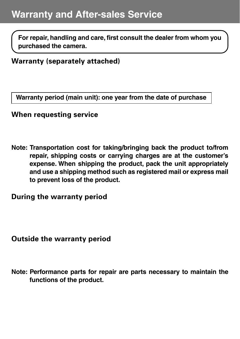 Warranty and after-sales service | Konica Minolta Konica Digital Revio KD-400Z User Manual | Page 114 / 117