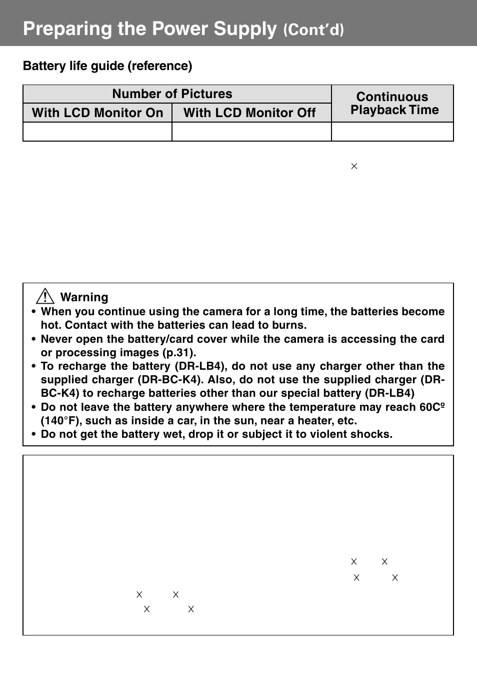 Preparing the power supply, Cont’d) | Konica Minolta Konica Digital Revio KD-400Z User Manual | Page 20 / 117