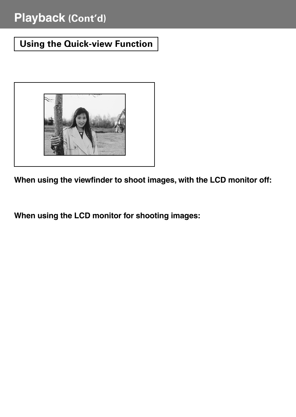 Using the quick-view function, Playback, Cont’d) | Konica Minolta Konica Digital Revio KD-400Z User Manual | Page 67 / 117