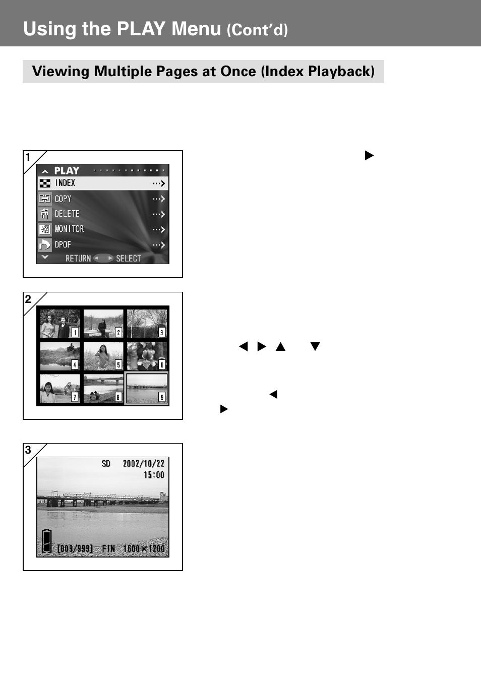 Using the play menu, Cont’d) | Konica Minolta Konica Digital Revio KD-400Z User Manual | Page 70 / 117