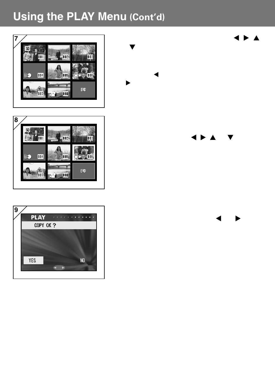 Using the play menu, Cont’d) | Konica Minolta Konica Digital Revio KD-400Z User Manual | Page 73 / 117