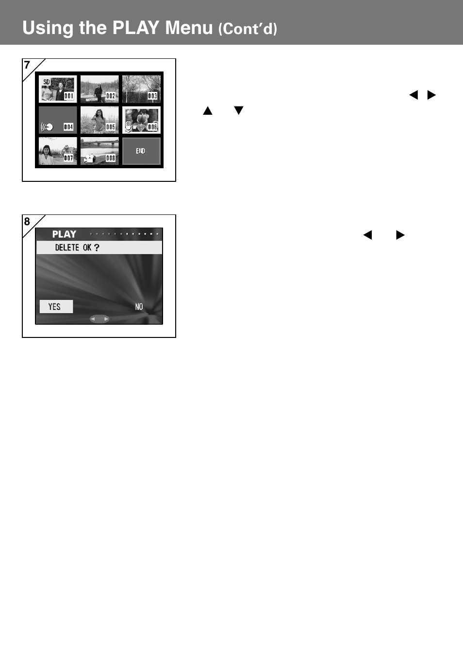 Using the play menu, Cont’d) | Konica Minolta Konica Digital Revio KD-400Z User Manual | Page 76 / 117