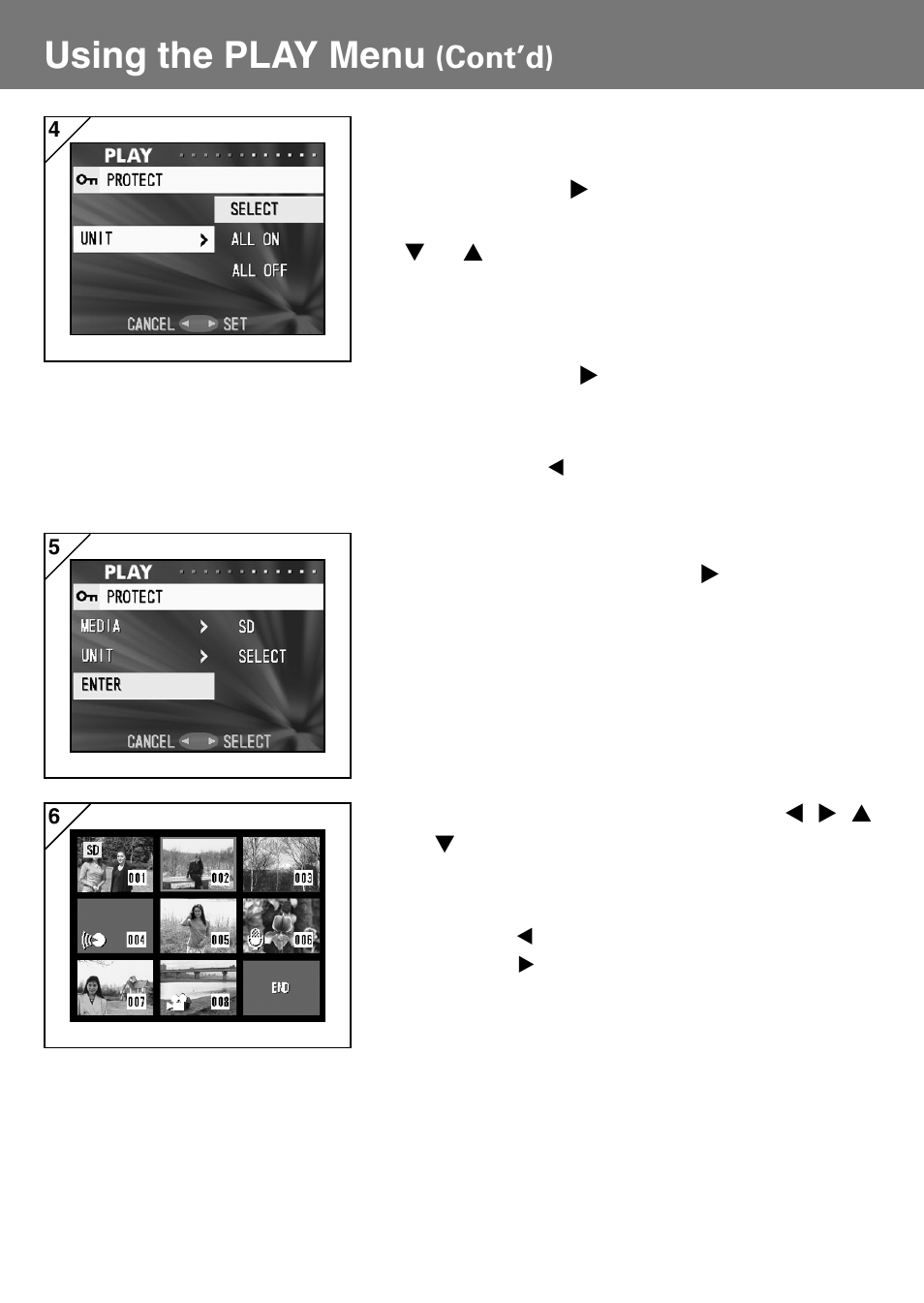 Using the play menu, Cont’d) | Konica Minolta Konica Digital Revio KD-400Z User Manual | Page 83 / 117