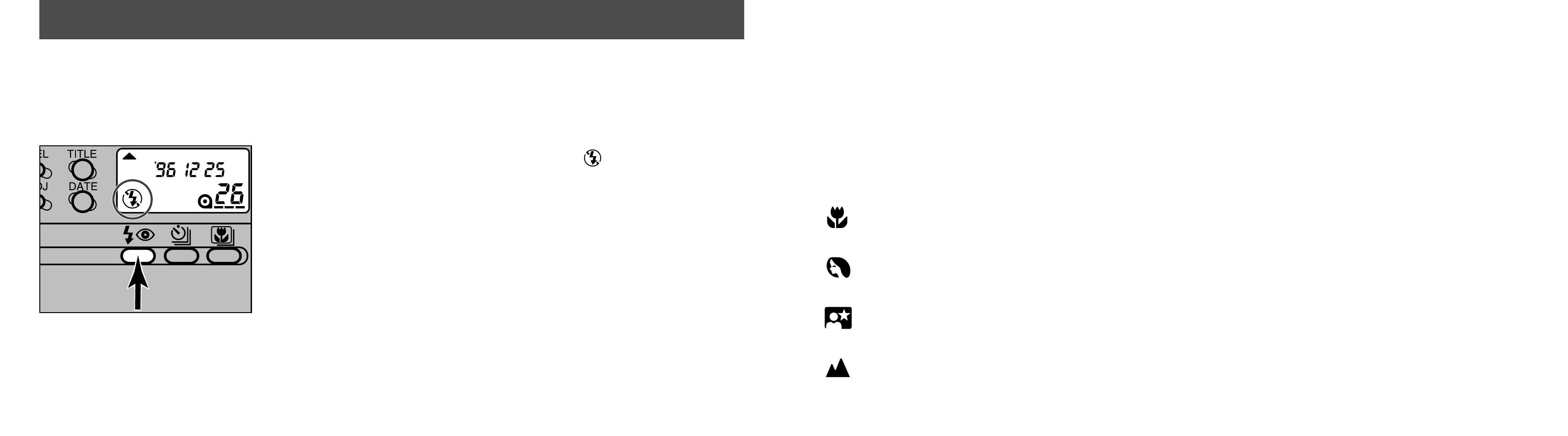 Subject program selection, Flash cancel | Konica Minolta 30 User Manual | Page 24 / 41