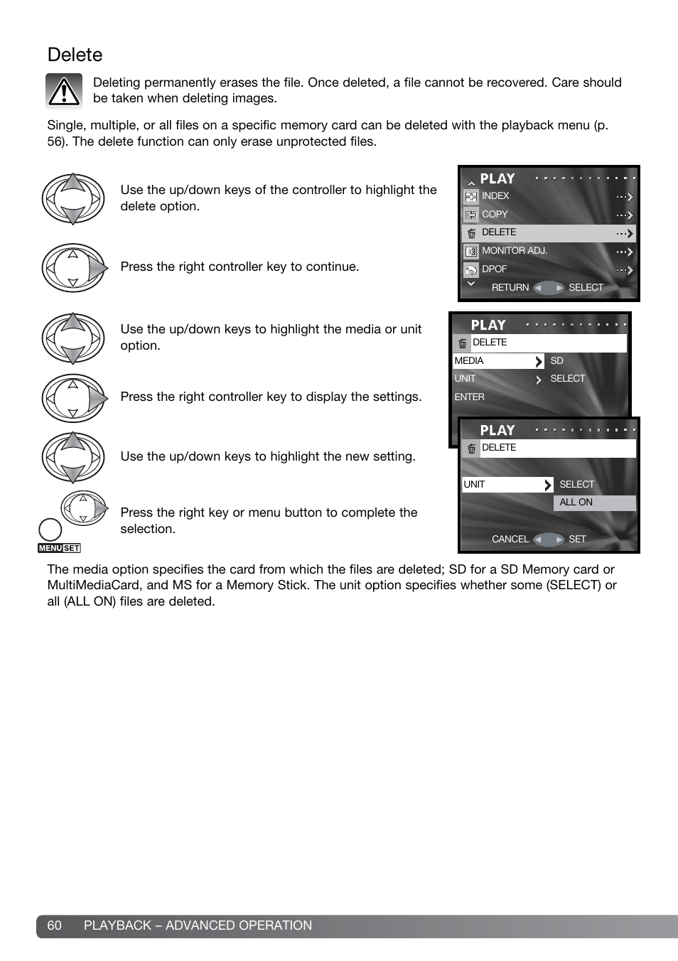 Delete | Konica Minolta DiMAGE G600 User Manual | Page 60 / 104