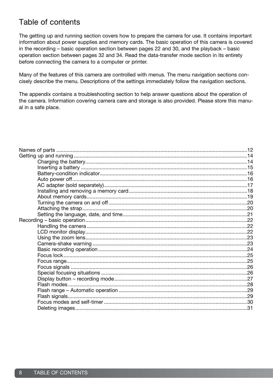 Konica Minolta DiMAGE G600 User Manual | Page 8 / 104