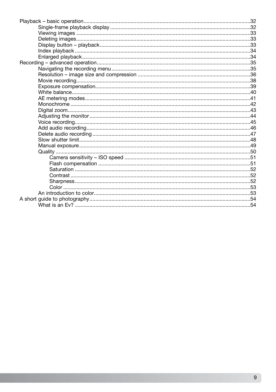 Konica Minolta DiMAGE G600 User Manual | Page 9 / 104