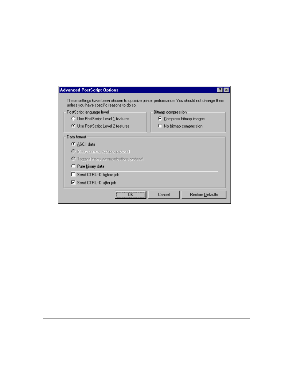 Printer driver screens | Konica Minolta IP-411 User Manual | Page 106 / 241