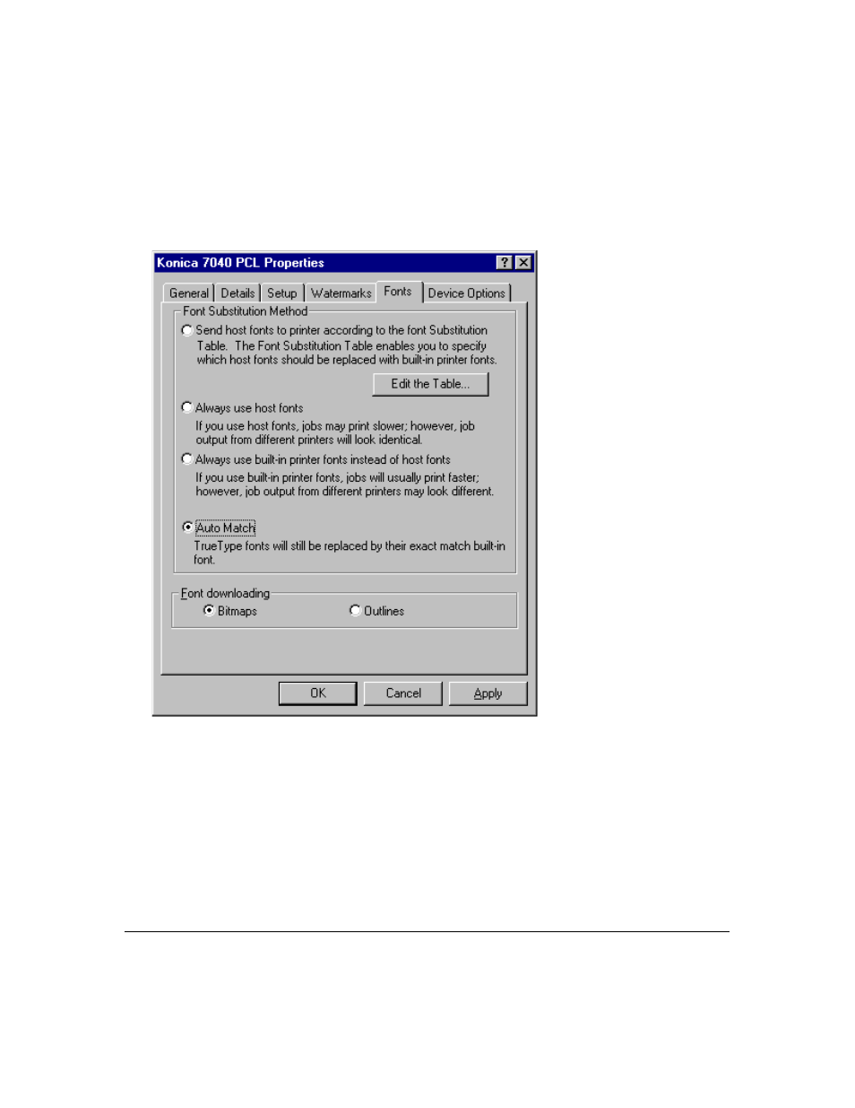 Printer driver screens | Konica Minolta IP-411 User Manual | Page 117 / 241