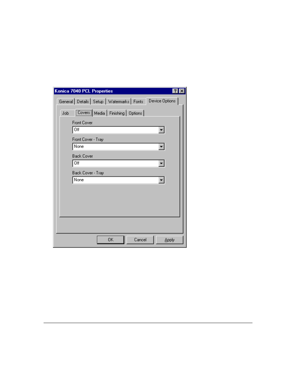 Printer driver screens | Konica Minolta IP-411 User Manual | Page 124 / 241