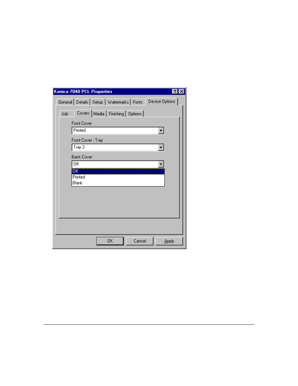 Printer driver screens | Konica Minolta IP-411 User Manual | Page 127 / 241