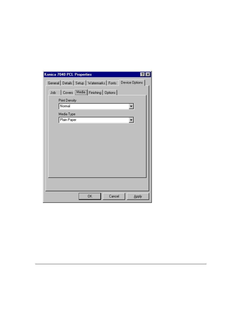 Printer driver screens | Konica Minolta IP-411 User Manual | Page 129 / 241