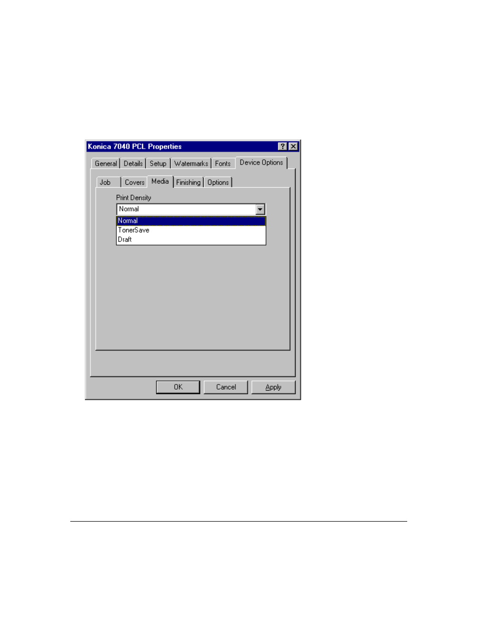 Printer driver screens | Konica Minolta IP-411 User Manual | Page 130 / 241