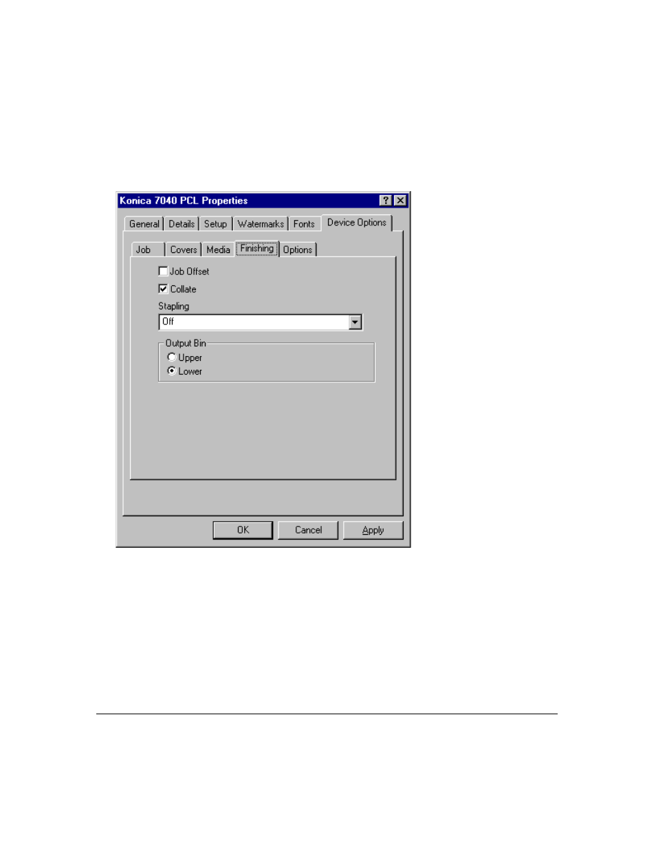 Printer driver screens | Konica Minolta IP-411 User Manual | Page 132 / 241