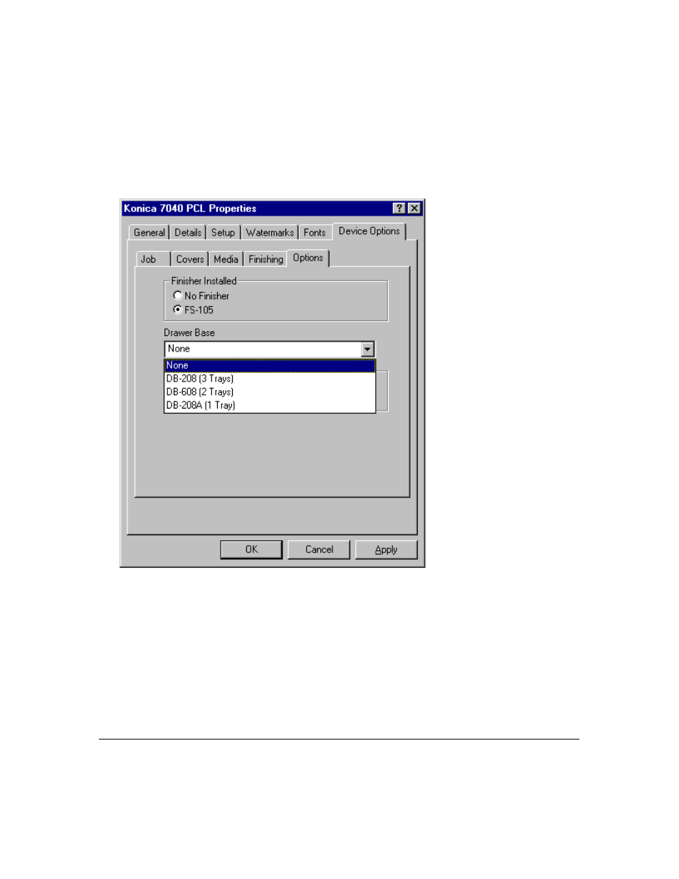 Printer driver screens | Konica Minolta IP-411 User Manual | Page 135 / 241
