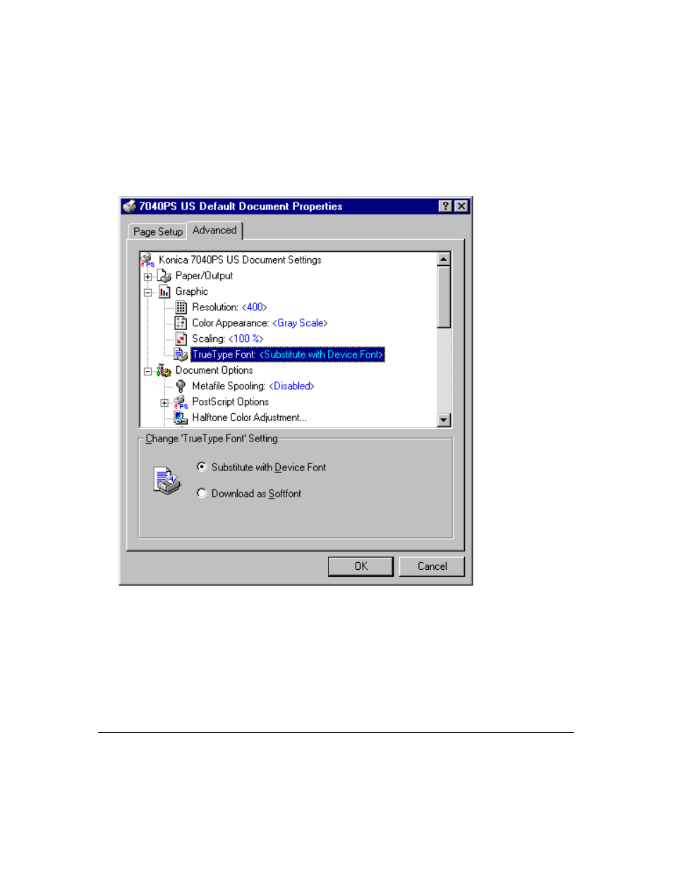 Printer driver screens | Konica Minolta IP-411 User Manual | Page 151 / 241