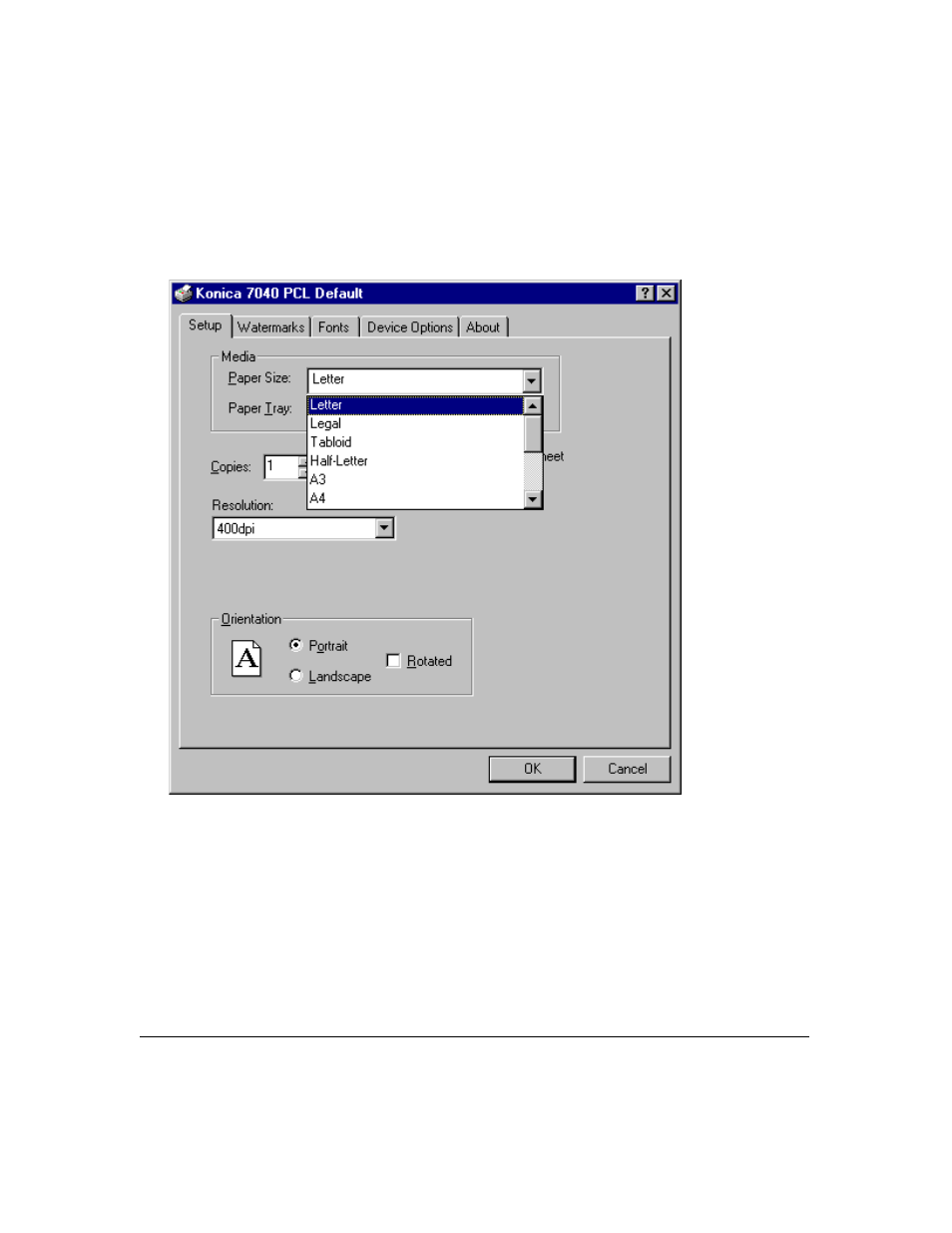 Printer driver screens | Konica Minolta IP-411 User Manual | Page 168 / 241
