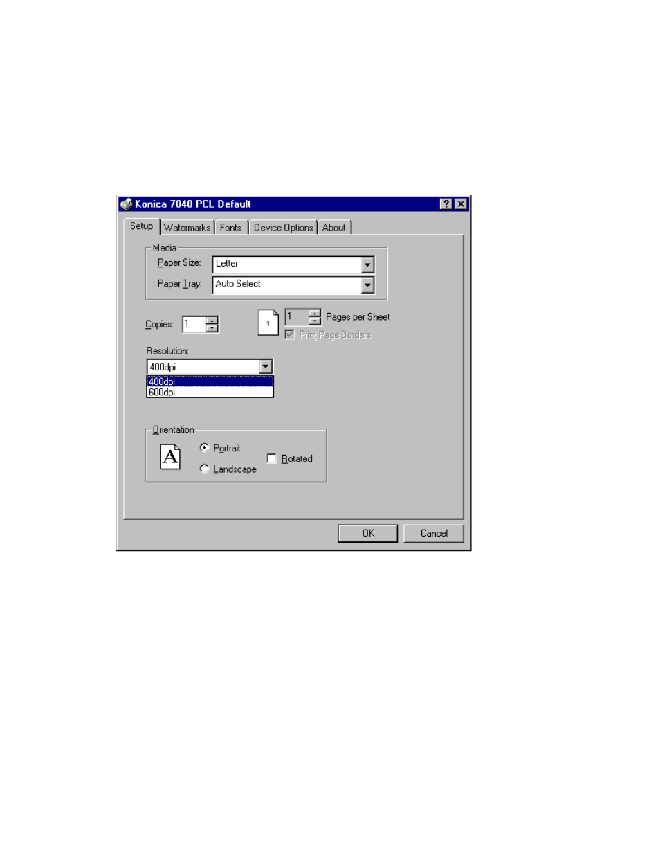 Printer driver screens | Konica Minolta IP-411 User Manual | Page 170 / 241