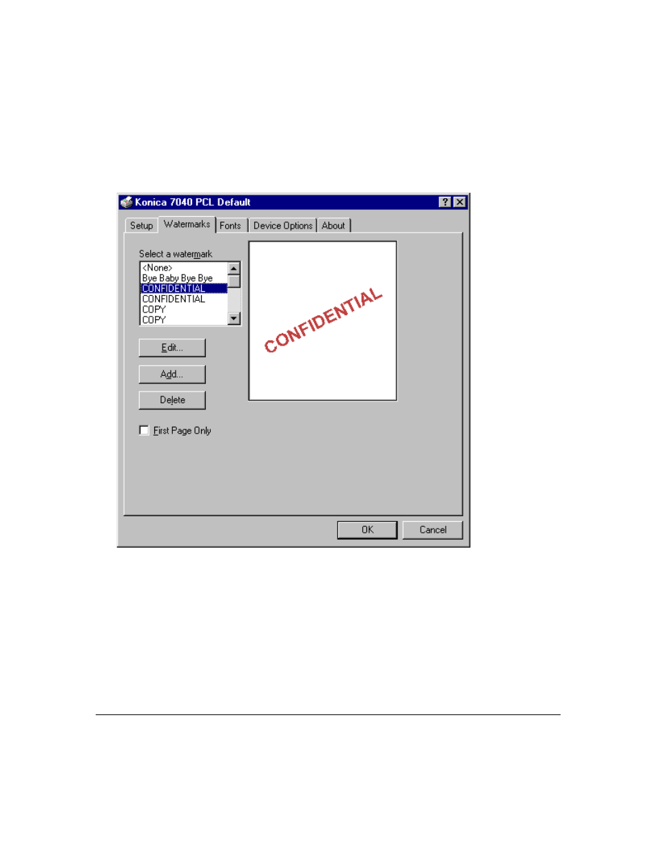 Printer driver screens | Konica Minolta IP-411 User Manual | Page 171 / 241