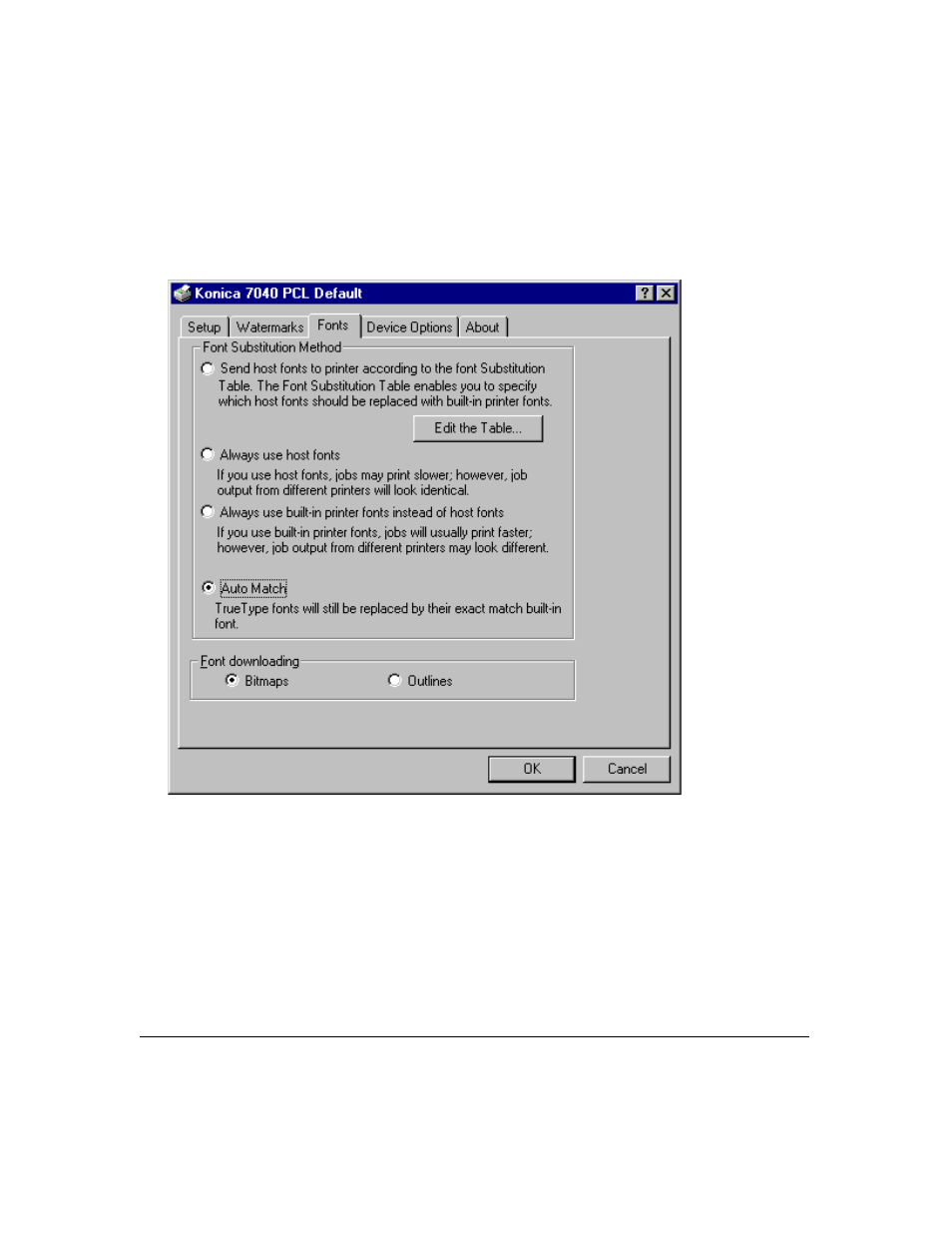 Printer driver screens | Konica Minolta IP-411 User Manual | Page 174 / 241