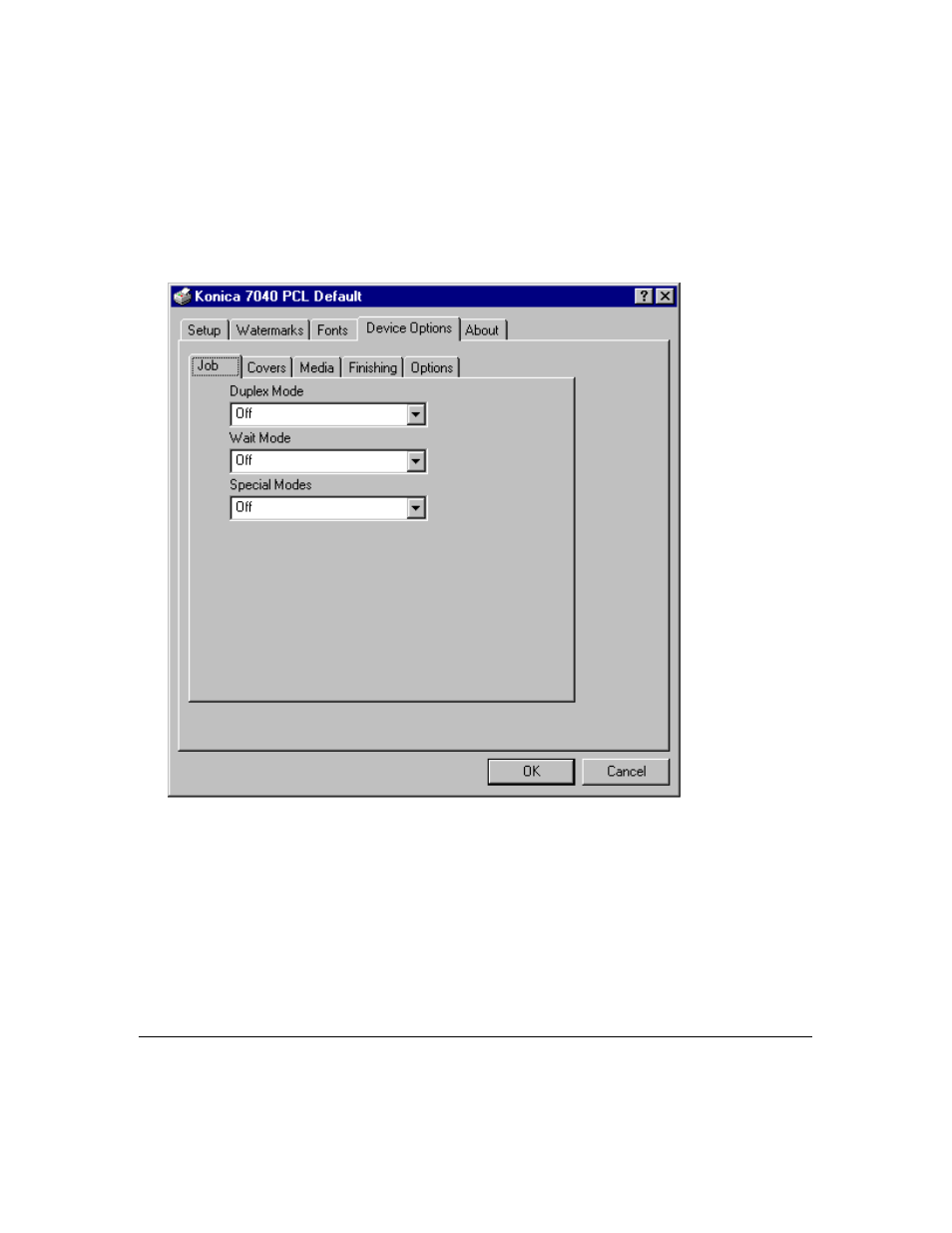 Printer driver screens | Konica Minolta IP-411 User Manual | Page 177 / 241