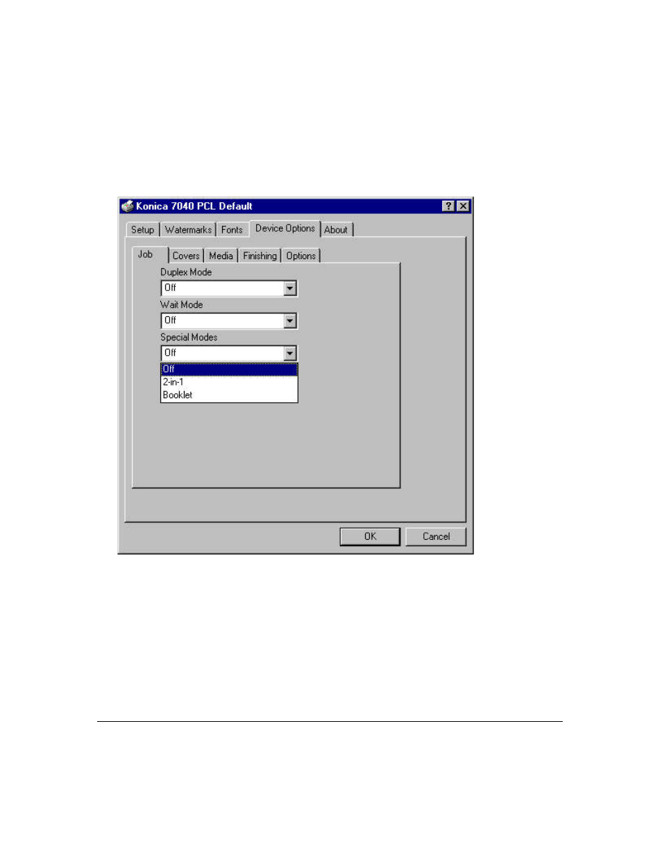 Printer driver screens | Konica Minolta IP-411 User Manual | Page 180 / 241