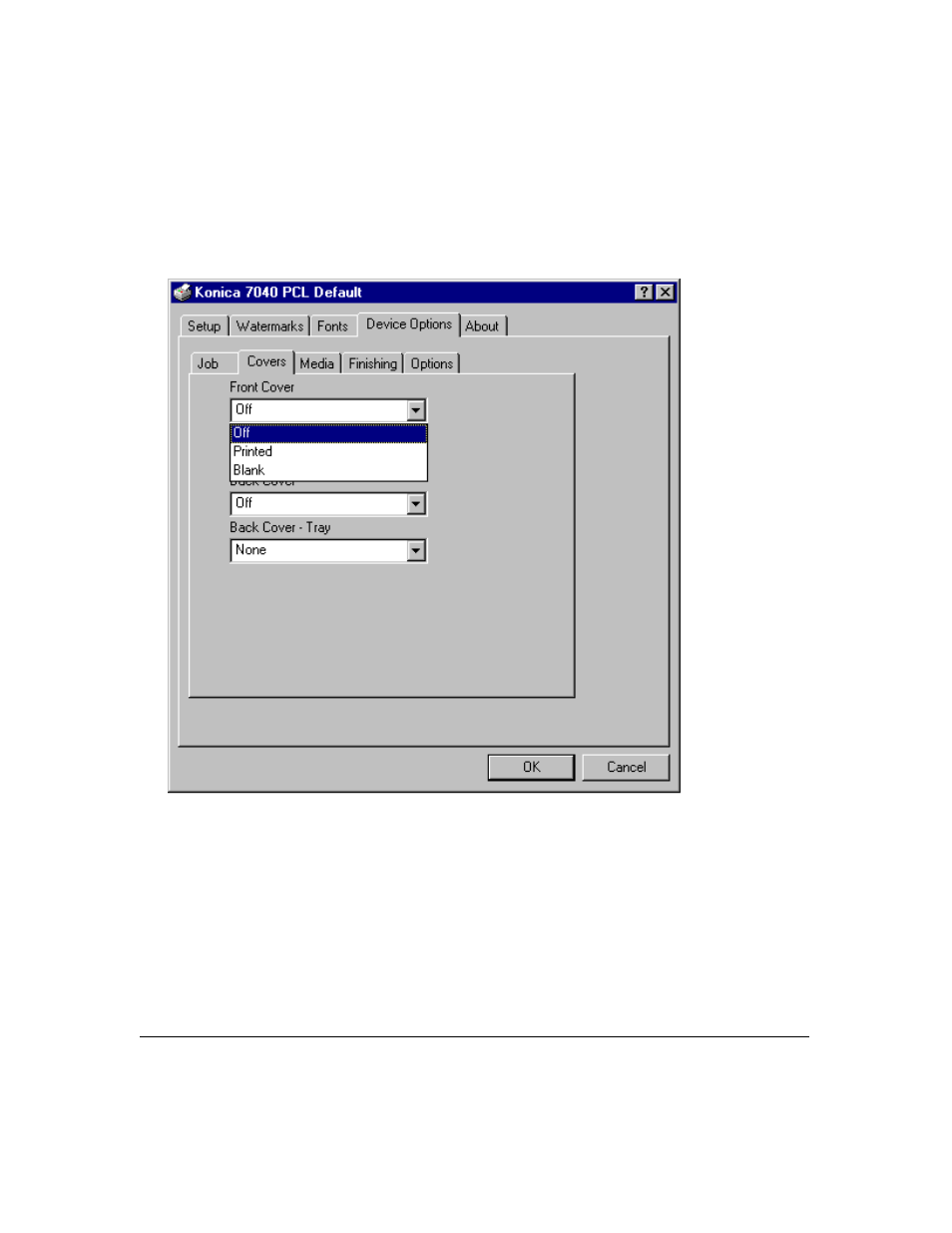 Printer driver screens | Konica Minolta IP-411 User Manual | Page 182 / 241