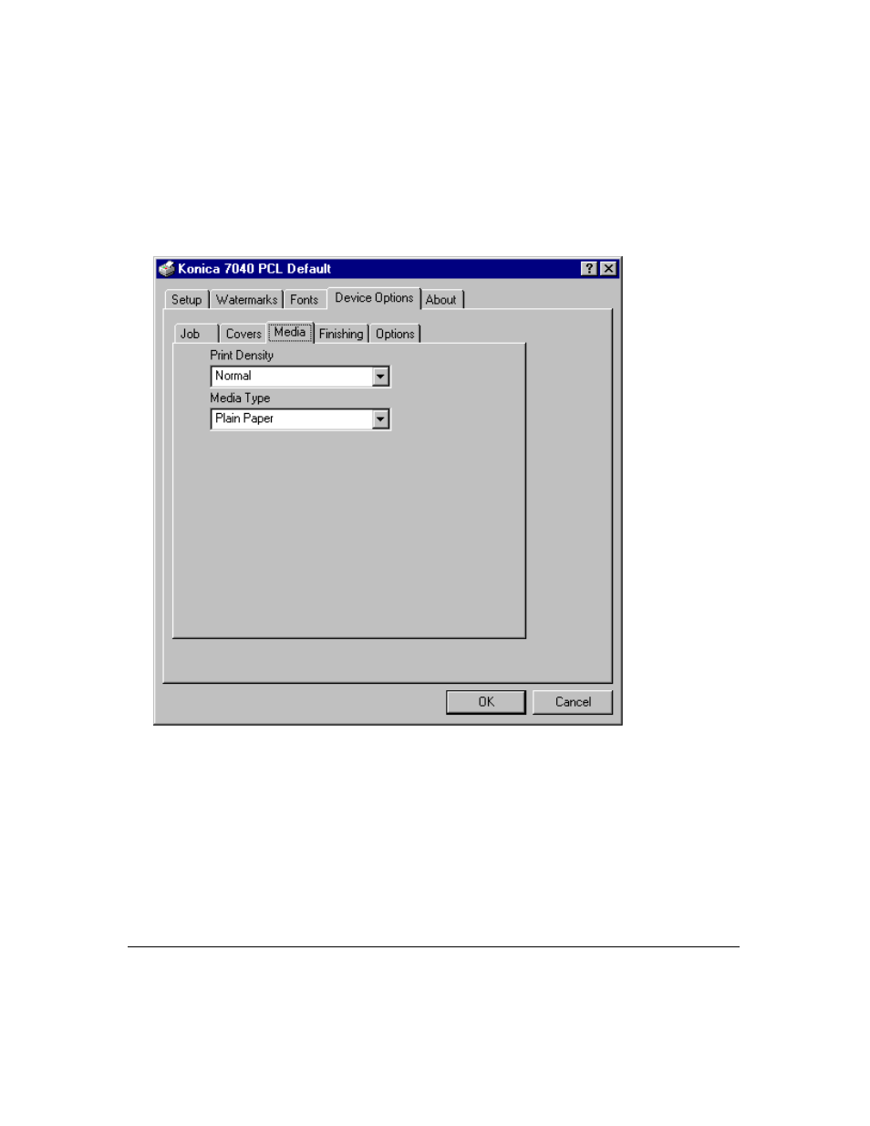 Printer driver screens | Konica Minolta IP-411 User Manual | Page 186 / 241