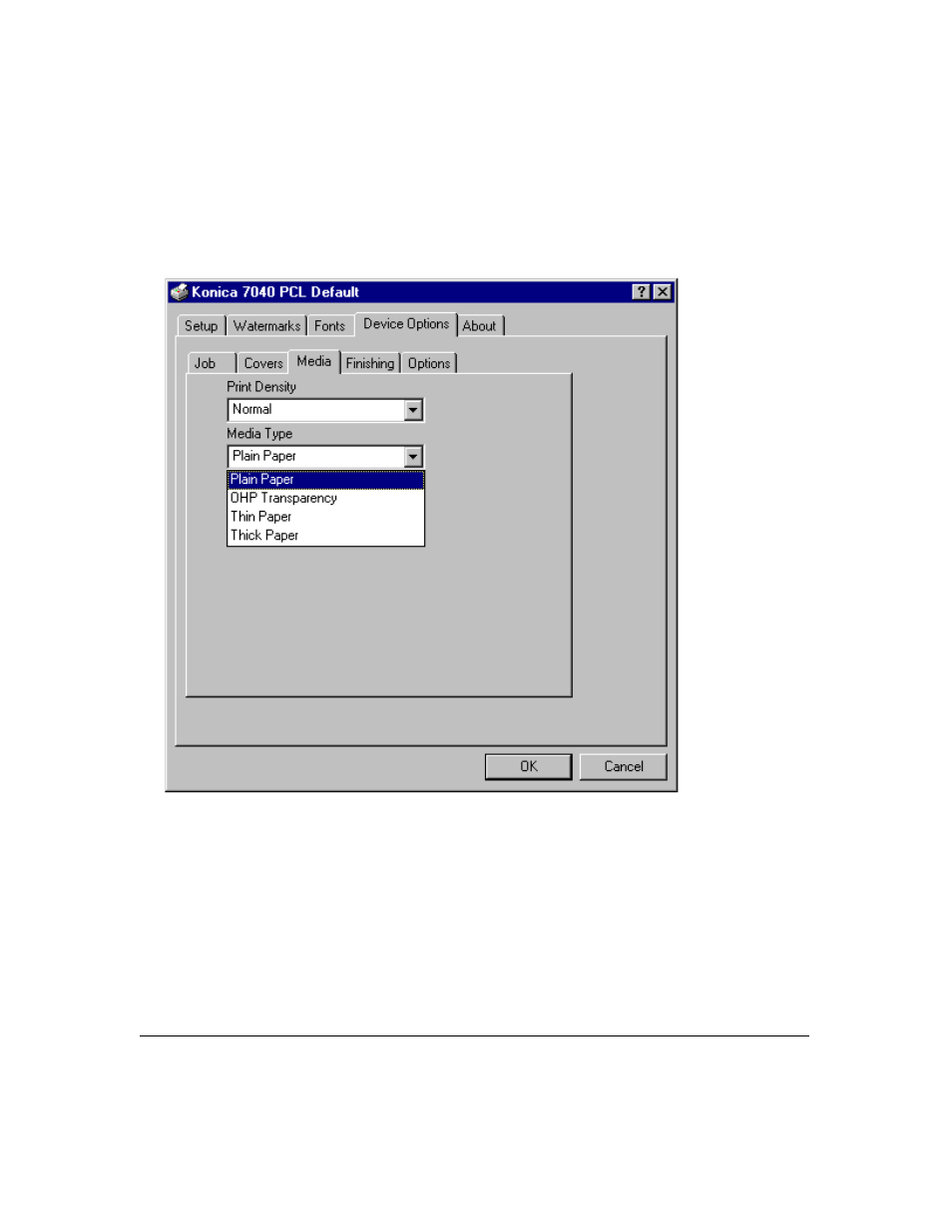 Printer driver screens | Konica Minolta IP-411 User Manual | Page 188 / 241