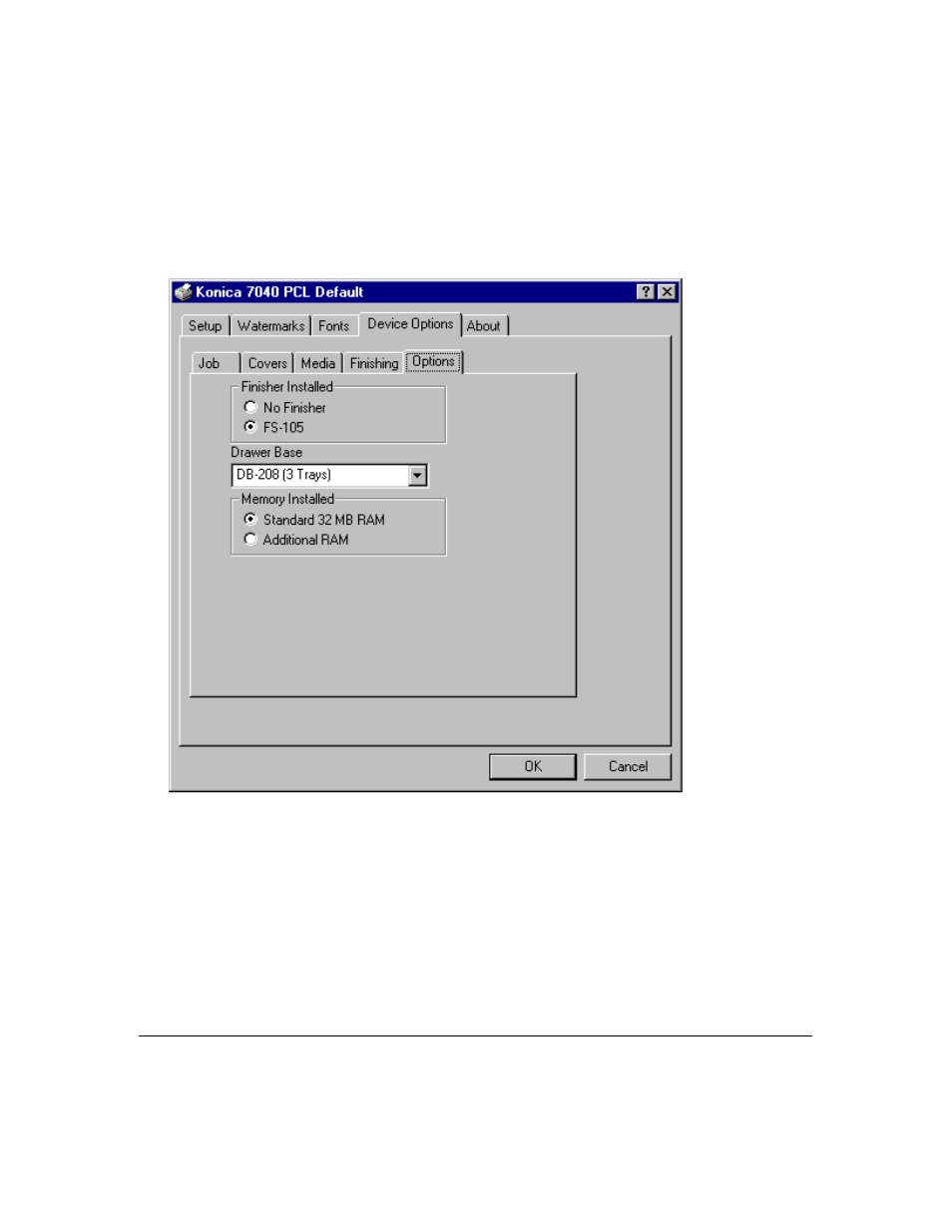 Printer driver screens | Konica Minolta IP-411 User Manual | Page 191 / 241