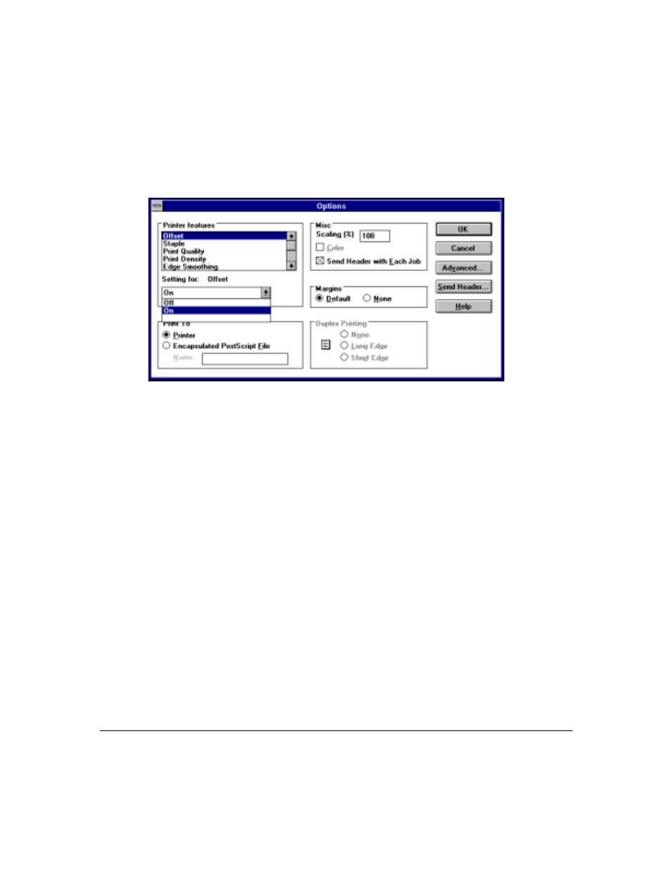 Printer driver screens | Konica Minolta IP-411 User Manual | Page 36 / 241