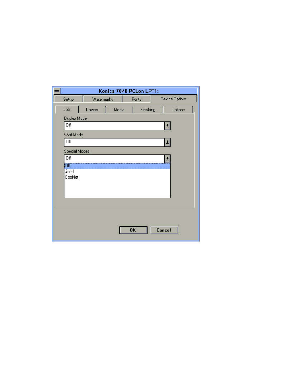 Printer driver screens | Konica Minolta IP-411 User Manual | Page 60 / 241