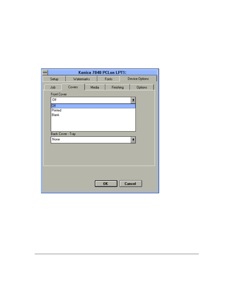 Printer driver screens | Konica Minolta IP-411 User Manual | Page 62 / 241