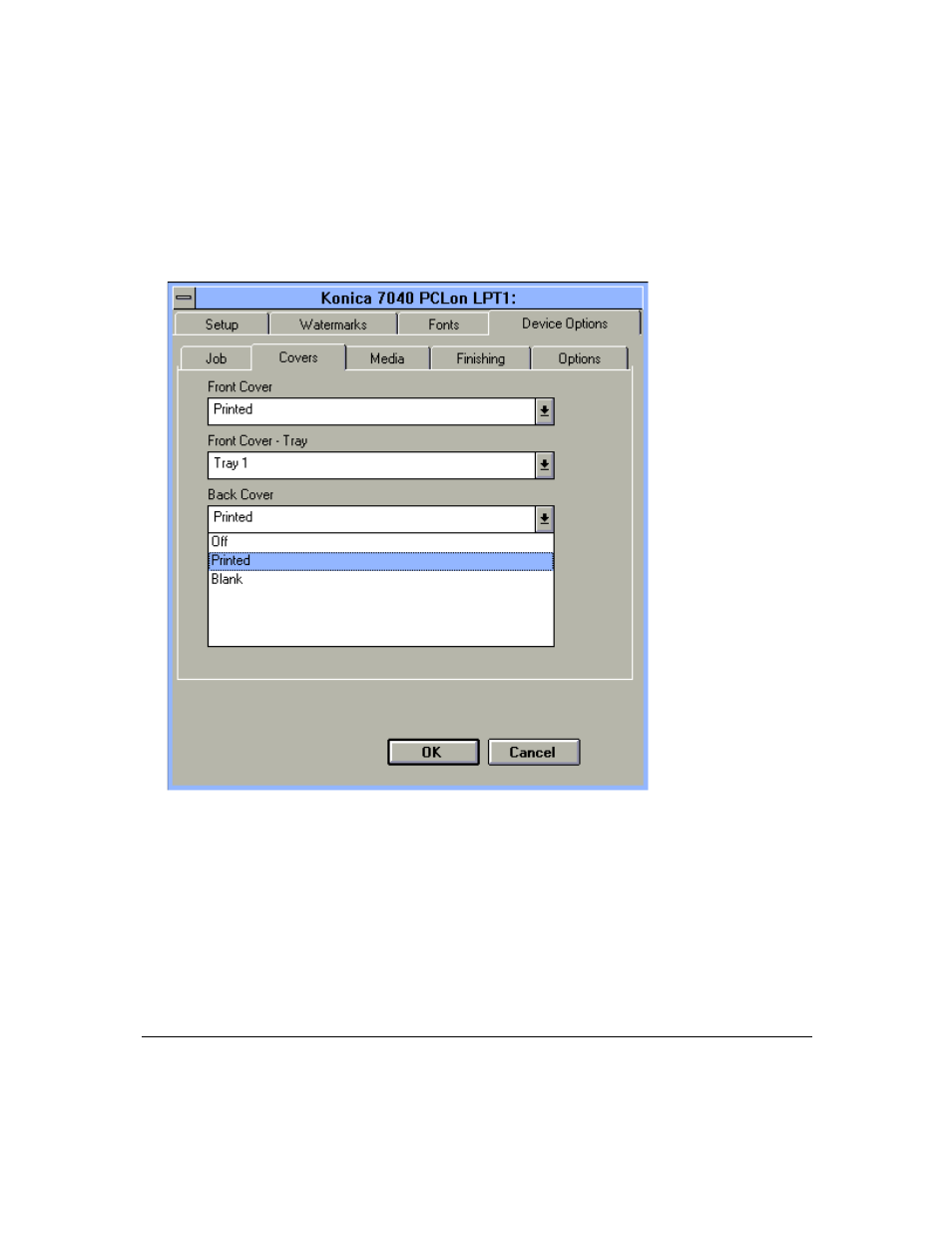 Printer driver screens | Konica Minolta IP-411 User Manual | Page 64 / 241