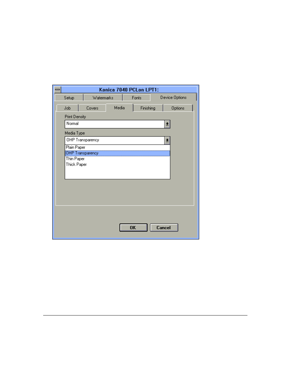 Printer driver screens | Konica Minolta IP-411 User Manual | Page 68 / 241