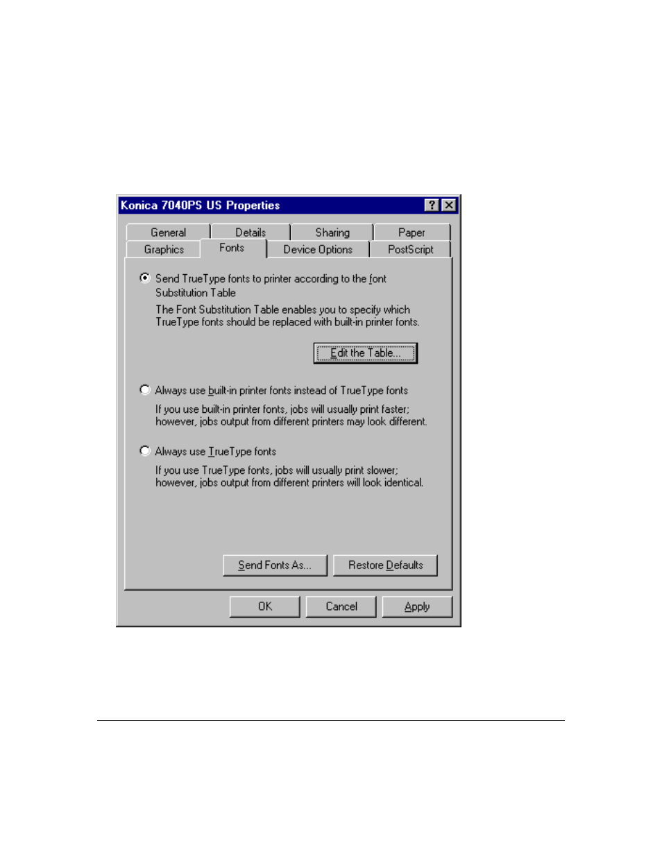 Printer driver screens | Konica Minolta IP-411 User Manual | Page 77 / 241
