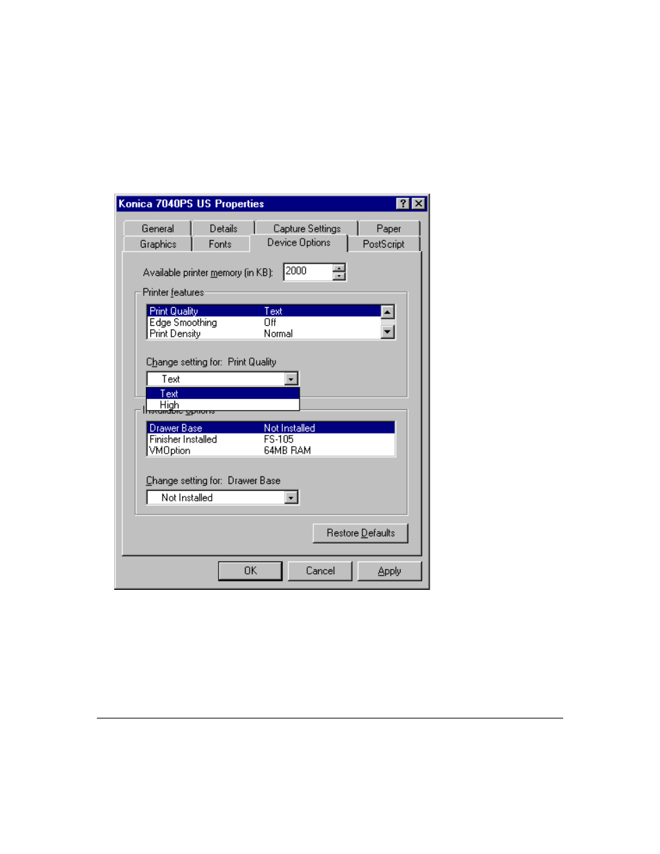 Printer driver screens | Konica Minolta IP-411 User Manual | Page 83 / 241
