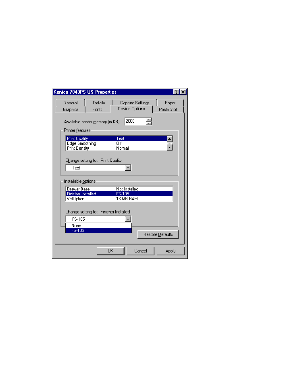 Printer driver screens | Konica Minolta IP-411 User Manual | Page 97 / 241