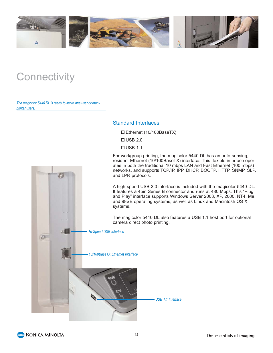 Connectivity | Konica Minolta 5440 DL User Manual | Page 18 / 40