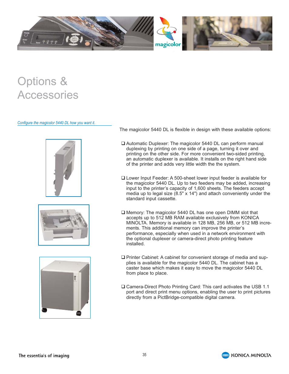 Options & accessories | Konica Minolta 5440 DL User Manual | Page 39 / 40