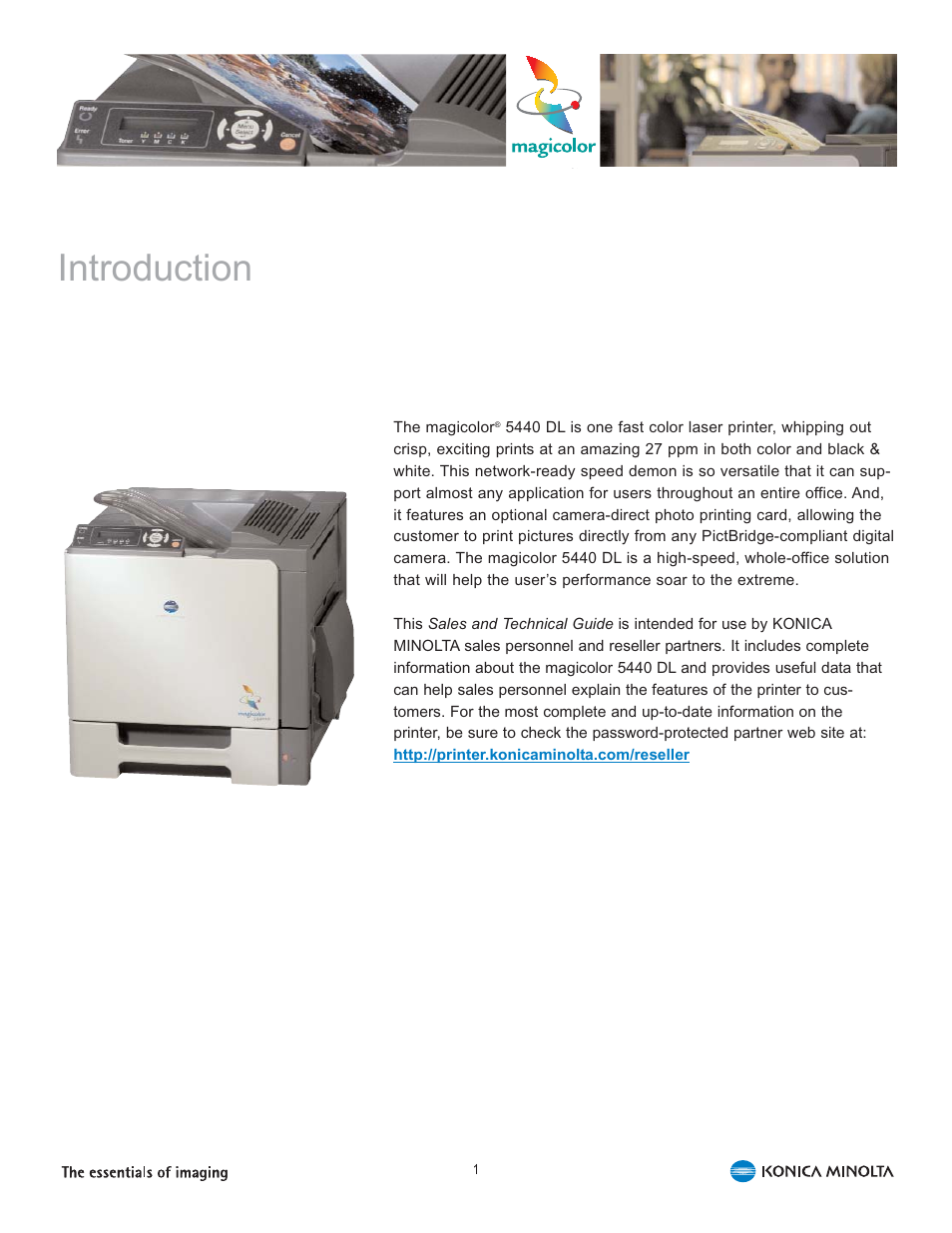 Introduction | Konica Minolta 5440 DL User Manual | Page 5 / 40